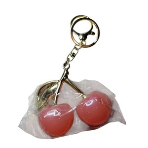 NWOT Cherry Keychain with Gold Accents